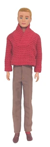 Original Ken Doll with Red Sweater and Tan Pants with Zipper 1962 0750 - Picture 1 of 11
