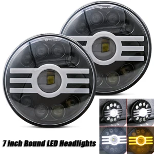 Pair 7" Inch Round LED Headlights Halo Angel Eyes DRL for Chevy Truck Camaro C10 - Bild 1 von 12