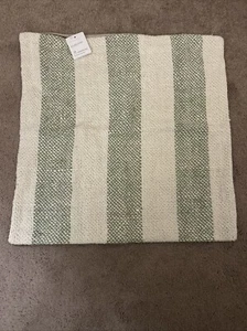 Pottery Barn Faye Textured Eucalyptus Muted Green Striped Pillow Cover 22” NWT - Picture 1 of 6