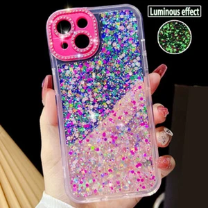Coque Etui Antichoc Pour iPhone 14 Pro Max 13 12 11 Paillettes Clear Case Cover - Photo 1 sur 17