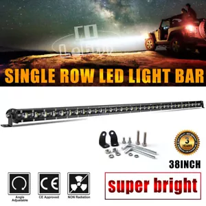 Single Row 38inch LED Light Bar Ultra Slim Spot Flood Offroad 4WD UTV UTE 37"36" - Foto 1 di 10