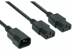 Cable divisor de frigoríficos en Y cable de alimentación / 0,3 m / C13 C14 / IEC320 / distribuidor - Imagen 1 de 3
