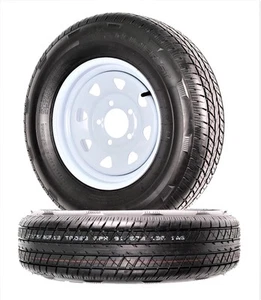 2-Pack Radial Trailer Tire On Rim ST175/80R13 13 in. Load Range C 5 Lug White... - Picture 1 of 9