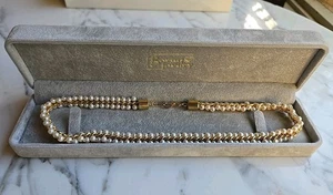 Collana Barnes Gioielli Perla Oro Giallo Bianco con Scatola Originale - Foto 1 di 8