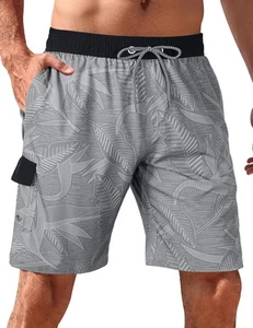 Mens Swim Trunks Quick Dry Swim Shorts Mesh Lining Bathing Suits Swimwear Bea... - Picture 1 of 5
