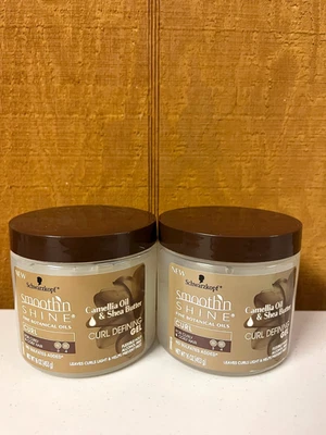 2 Schwarzkopf Smooth 'N Shine Curl Defining Gel Flexible Hold 16 Oz. Cada Foto 1 de 2