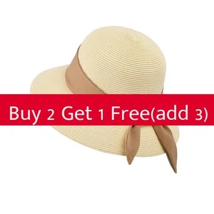 Paper St Wide Brim Sun Hat With French Silk Ribbon For Beach And Casual - Picture 1 of 11