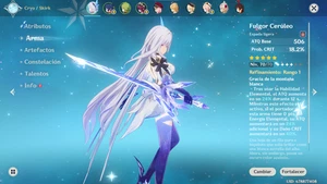 Cuenta Genshin Impact Skirk + Arma propia Ar 39 Server América + extras - Imagen 1 de 8