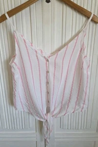 Papaya Summer Top- Size 10, Straps, Sleeveless, Button Front, Tie (224) - Picture 1 of 12