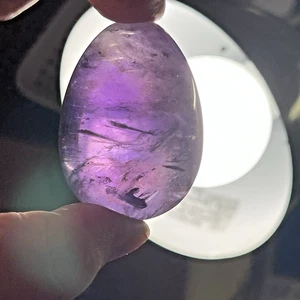 Natural Purple Amethyst Translucent Quartz Crystal 2" Polished Egg w/ Inclusions - Picture 1 of 13