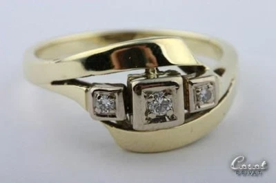 Brillantring 14k 585 er Gelb Gold Ring 0,07 ct Brilliant Gr 55   - Bild 1 von 4