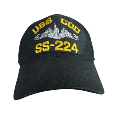 Parche bordado en sombrero negro USS COD NAVY SHIP SS-24 Foto 1 de 4