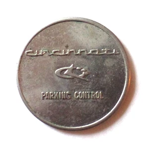 Gettone vintage CINCINNATI PARKING CONTROL tono argento - Foto 1 di 4