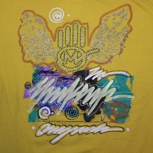 Camiseta Miskeen Originals Para Hombre 4XL Amarillo Pintado Estrás y2k Street - Imagen 1 de 12