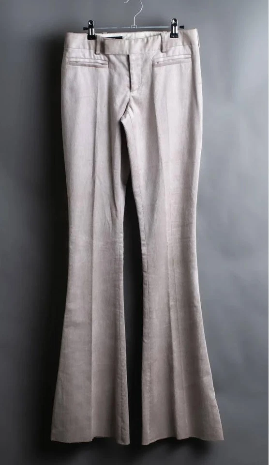 Gucci White Wool-Cotton Corduroy Pants, Long Inseam, Used - Image 1 of 4