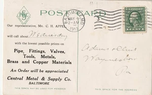 Baltimore MD Central Metal & Supply 1913 AD -- Court House, Baltimore, MD - Imagen 1 de 2