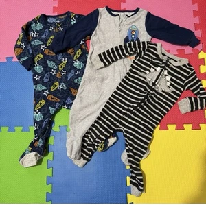 Carter's 12-Month-Old Baby Boy Footie Long Sleeves Pajama Set of 3 Many Brands - Picture 1 of 9