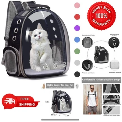 Mochila portabrocas/bolsa de transporte de burbujas para perros pequeños medianos gatos, cápsula espacial Foto 1 de 4