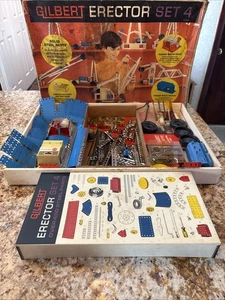 Vintage Gilbert 10354 Erector Set 4 w/Original Box Instructions 1964 Please Read - Picture 1 of 18