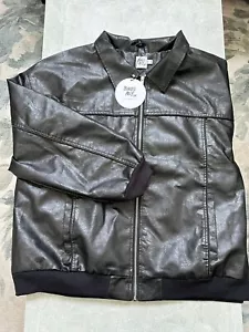 Black Bomber Jacket Women’s 10 Goldsmith Faux Leather - Picture 1 of 6