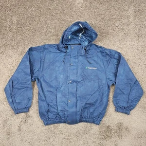 Frogg Toggs Jacket Mens Medium M Blue Pro Action Waterproof Rain Hooded Zip - Picture 1 of 14