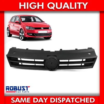 PARRILLA PRINCIPAL DELANTERA SUPERIOR NEGRA CON MOLDEO CROMADO PARA VOLKSWAGEN POLO 2009-2014 Foto 1 de 4