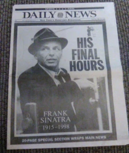 VINTAGE-NEWSPAPER LOT-BUNDLE OF 2-FRANK SINATRA-HIS FINAL HOURS+FRANK'S NEW YORK - Picture 1 of 4