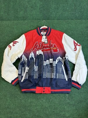 Pro Standard Atlanta Braves Navy Remix Full-Zip Varsity Jacket Size 3XL - Image 1 of 4