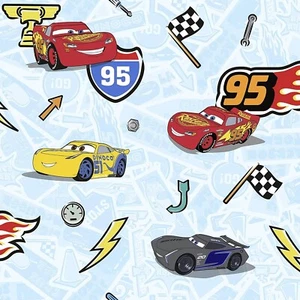 Rollo Papel Pintado Coches Disney 53cm x 10m Niños Bebé Dormitorio Azul - Imagen 1 de 7