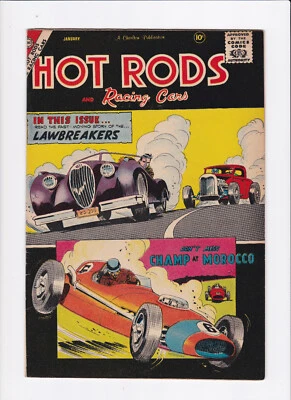 HOT RODS & RACING CARS #38 [1959 FN/VF] "LAWBREAKERS"  "CHAMP AT MOROCCO" - Image 1 of 2
