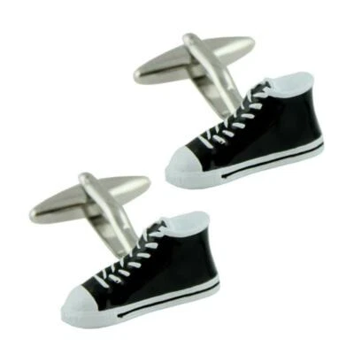 Zapato de baloncesto gemelos zapatillas altas top negro blanco esmalte con bolsa de regalo  Foto 1 de 4