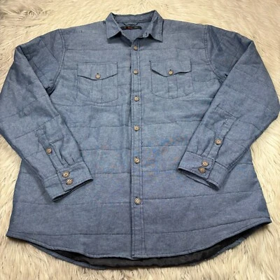 Stoic Para Hombre XXL Cambray Botón Frontal Camisa Chaqueta Forrada Chamarra Foto 1 de 4