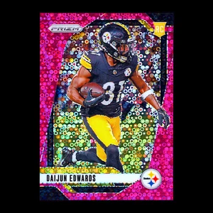2024 Panini Prizm Daijun Edwards No Huddle Pink Disco #323 RC Steelers /25 - Picture 1 of 2