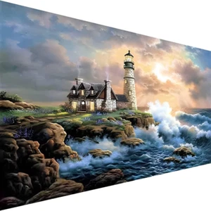 Large Paint by Number for Adults(24X16 Inch),Lighthouse Paint by Numbers Kits fo - Picture 1 of 12
