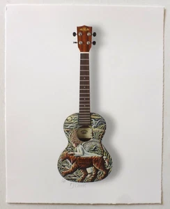 P J CROOK Art on a Ukelele FIRMADO NUMERADO IMPRESIÓN ARTÍSTICA 1/50 - Imagen 1 de 7