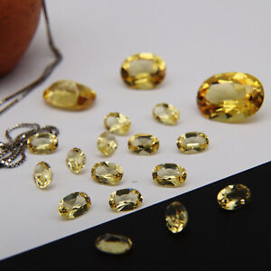 Oval cut Glden Yellow Citrine NANO GEMS Lab Created  Heat Resistant Loose Stone