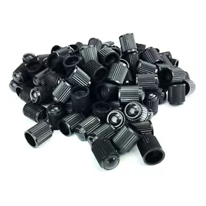 Pack of 50 Black Schrader Valve Stem Caps on Automotive, Truck, Trailer, Bicycle - Picture 1 of 4
