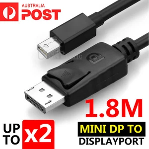 1.8M Mini DisplayPort DP to Display Port DP 6FT Cable For MacBook Pro Air Mac OZ - Picture 1 of 3