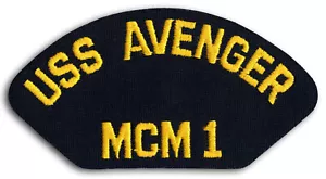 US Navy MCM-1 USS Avenger Mine Countermeasures Ship Cap Patch Iron-On *New* - Picture 1 of 1