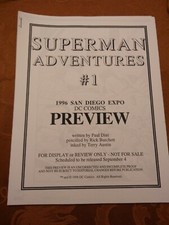 Superman Adventures #1 (1996) - DC Comics B&W San Diego Expo Advance Preview