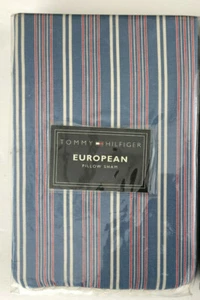 2 EURO SHAMS Americana Red white blue stripes ANNAPOLIS ~ NIP Tommy Hilfiger - Picture 1 of 4
