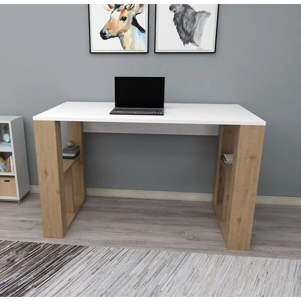 Scrivania Moderna 120x60x74 Con Ripiani Laterali Breeze Vari Colori - Immagine 1 di 1