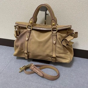 Miu Miu handbag, 2way shoulder bag, brown leather - Picture 1 of 19
