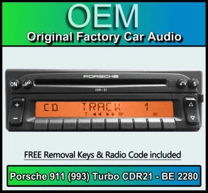 Porsche 911 (993) Turbo CDR21 Radio Becker BE 2280 CD Player Estéreo Código - Imagen 1 de 3
