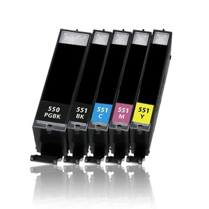 5 cartuchos con chip tinta para impresora Canon PGI-550 CLI-551 Pixma IP7200 IP7250 - Imagen 1 de 1