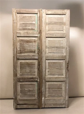 Antique French Double Doors (50.5x88) European Doors, Raised Panel Doors A579 - Image 1 of 4