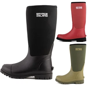 Women's Neoprene Insulated Rubber Wellington Boots Warm Lined Waterproof Wellies - Picture 1 of 30