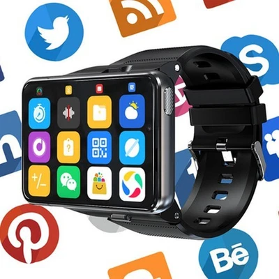 2.88" HD Touch Screen 4G Smart Watch Android/iOS Dual Camera Wristwatch 4GB+64GB - Image 1 of 4