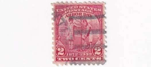 STAMPS SCOTT 717 "Planting A Tree" "Arbor Day" 2 CENT 1932 USED FANCY CANCEL - A - Image 1 of 1