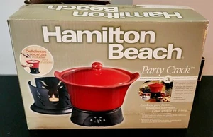 Neu Hamilton Beach Party Topf ROT 1,5 Quart 3-teiliges Entertainer Kochset *LESEN* - Bild 1 von 4